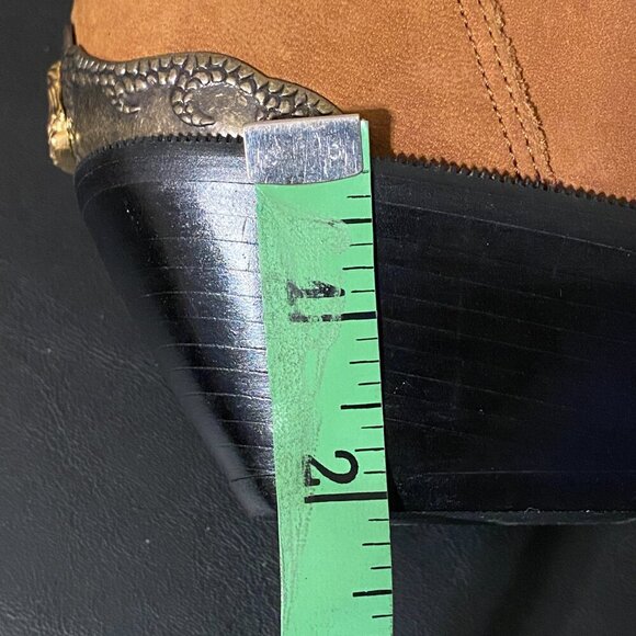 Maine Woods deer skin brown leather eagle harness cowboy boots Women's Size 10M - Picture 10 of 13